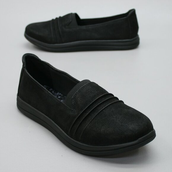 Clarks Ladies 9 Wide Breeze Sol Black Cloudsteppers Shoes Slip-on Loafers Flats - Picture 1 of 12